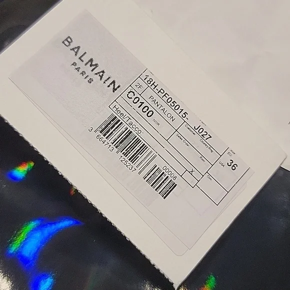 $1050 BALMAIN Holographic Pant Size 36 US 4 - Picture 8 of 13